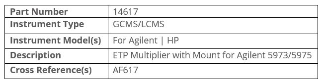 Electron Multiplier, 5973/5975 (ETP Multiplier with Mount) - Hình ảnh 2