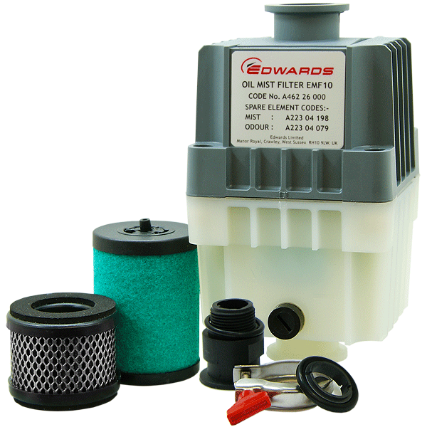 Edwards EMF10 Oil Mist Filter, KF25 Ports, for RV3, RV5, RV8 & RV12 Vacuum Pumps. PN: A462-26-000